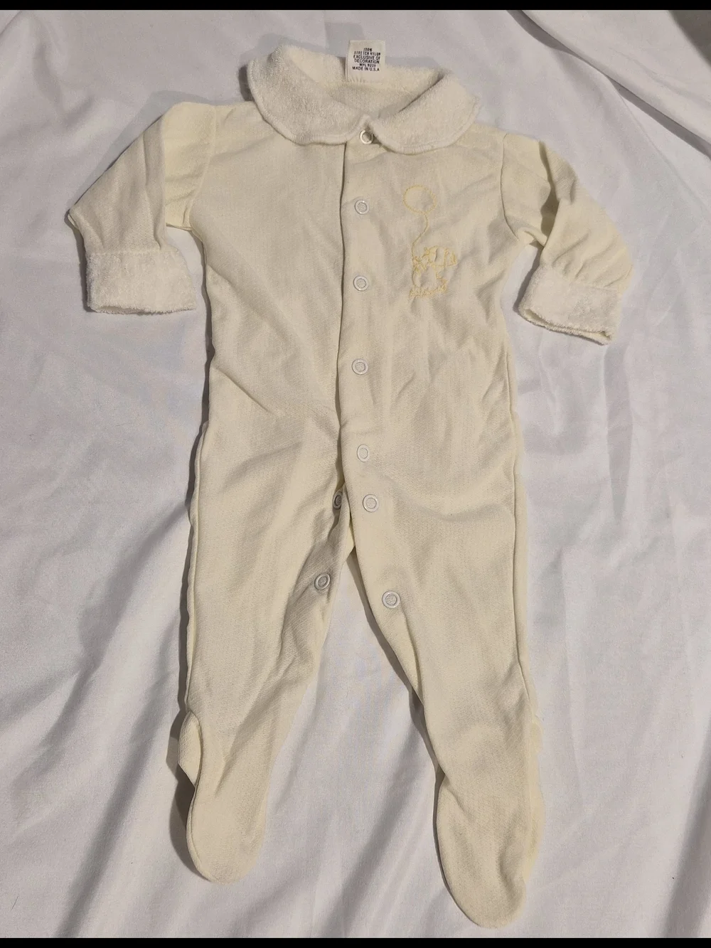 ✨ Vtg Totknits by Trimfit Baby Sleeper • Yellow Bird • Med 12-20 lbs • USA ✨‎